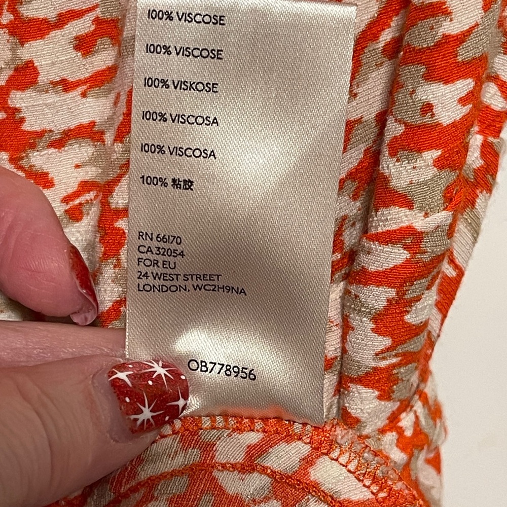 Free People Wrap Mini Dress Ruffle Boho French Quarter Romantic Orange Resort XS - Picture 11 of 11